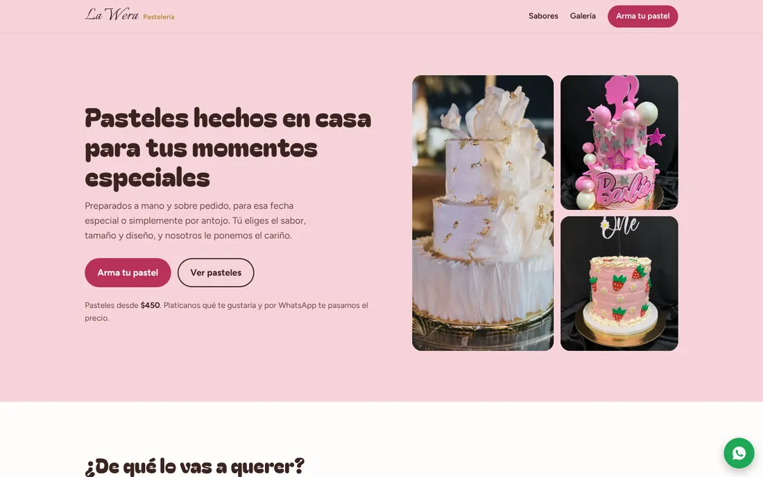 Página de inicio de lawerapasteleria.com